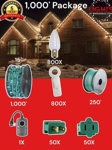 C9 LED 1000' Christmas Light Pro Packages